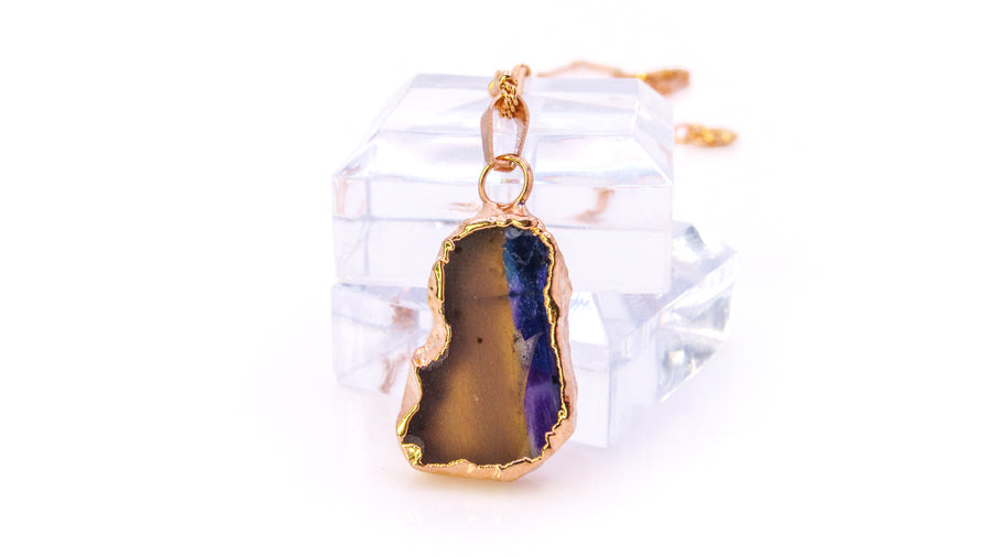 One-of-a-Kind Gold Dipped Gemstone Pendant Necklaces Necklaces Oh, Heart!