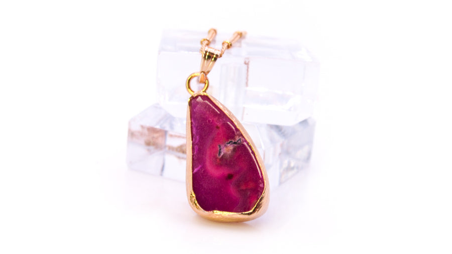 One-of-a-Kind Gold Dipped Gemstone Pendant Necklaces Necklaces Oh, Heart!
