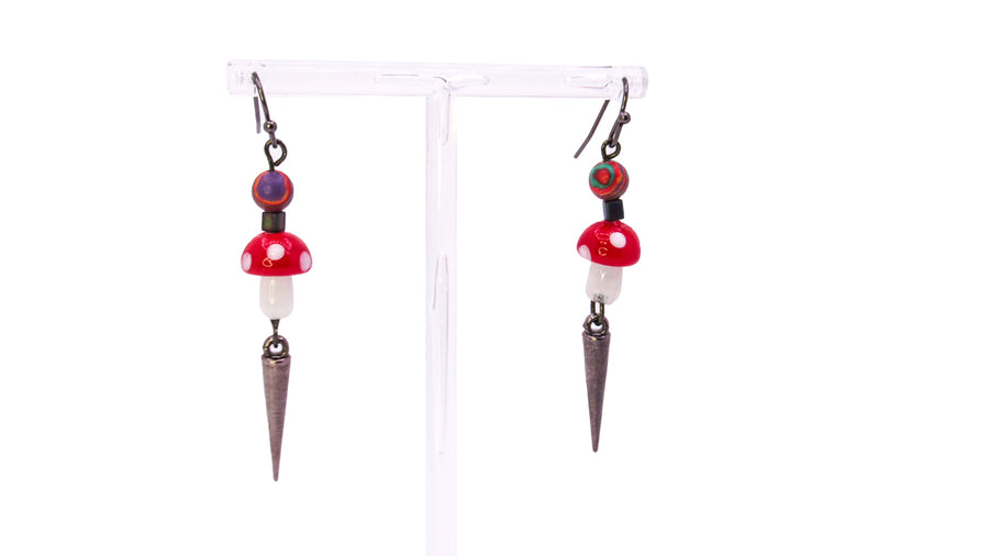 Mushroom Dangle Earrings With Spikes Earrings Oh, Heart!