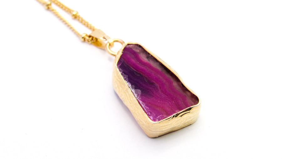 One-of-a-Kind Gold Dipped Gemstone Pendant Necklaces Necklaces Oh, Heart!