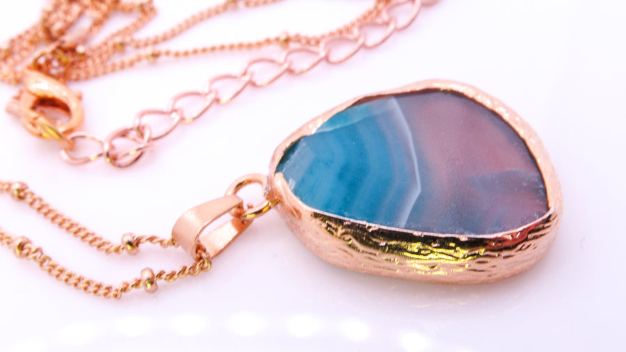 One-of-a-Kind Gold Dipped Gemstone Pendant Necklaces Necklaces Oh, Heart!