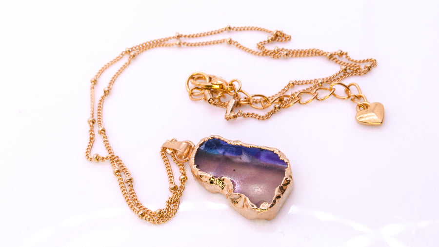 One-of-a-Kind Gold Dipped Gemstone Pendant Necklaces Necklaces Oh, Heart!