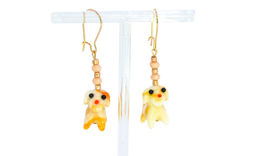 Lampwork Dog Charm Dangle Earrings Earrings Oh, Heart!