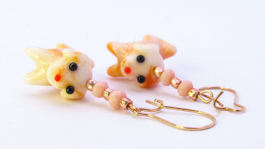 Lampwork Dog Charm Dangle Earrings Earrings Oh, Heart!