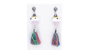 Cupcake Dangle Earrings with Rainbow Tassel Earrings Oh, Heart!