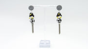 Penguin Dangle Earrings With Plaid Bead and Silver Tassels Earrings Oh, Heart!
