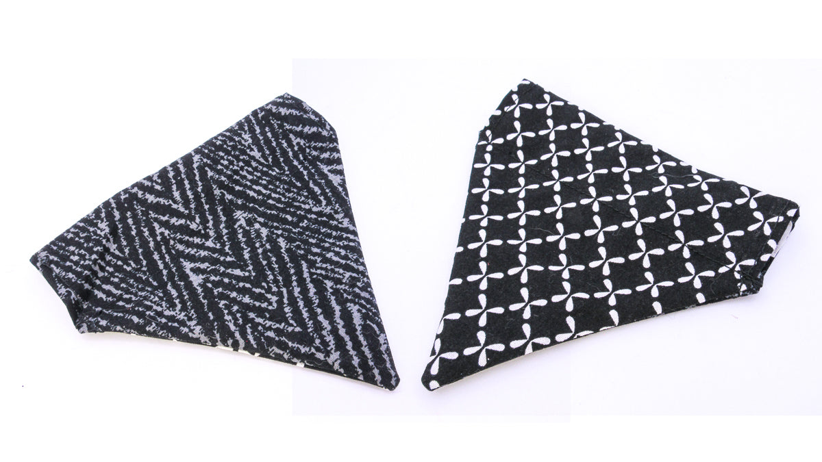 Black and White Pattern Reversible Pet Bandana Pet Bandana Oh, Heart!
