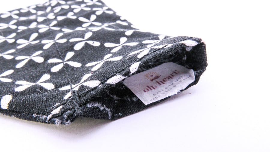 Black and White Pattern Reversible Pet Bandana Pet Bandana Oh, Heart!