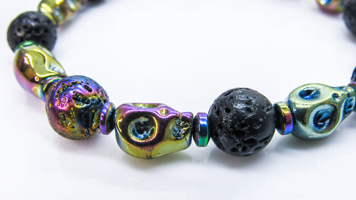 Iridescent Skull Stretch Bracelet Bracelets Oh, Heart!