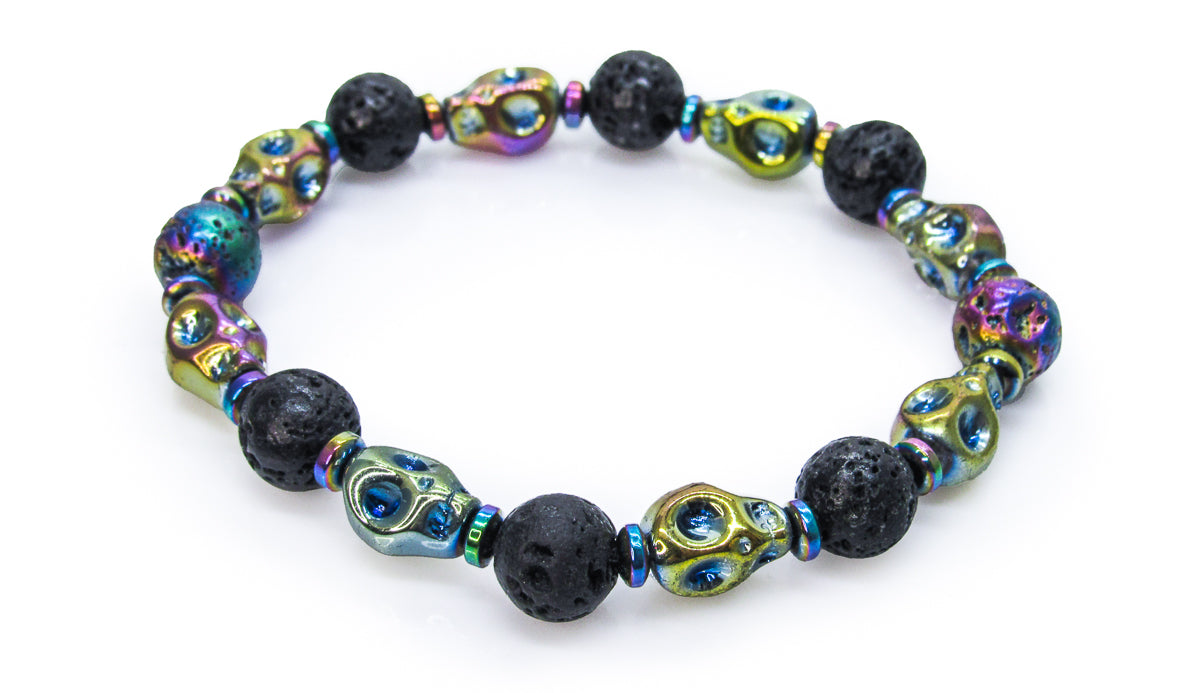 Iridescent Skull Stretch Bracelet Bracelets Oh, Heart!