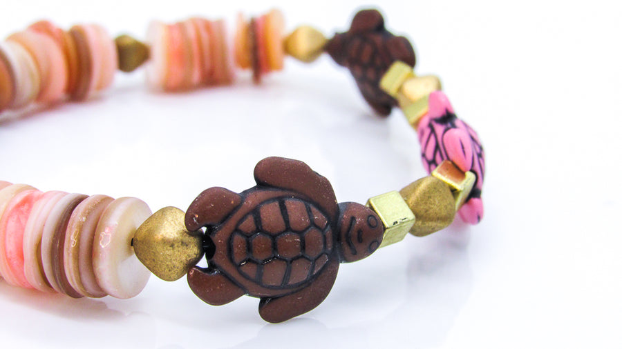 Stop It I'm Blushing Shellshocked Turtle Stretch Bracelet Bracelets Oh, Heart!