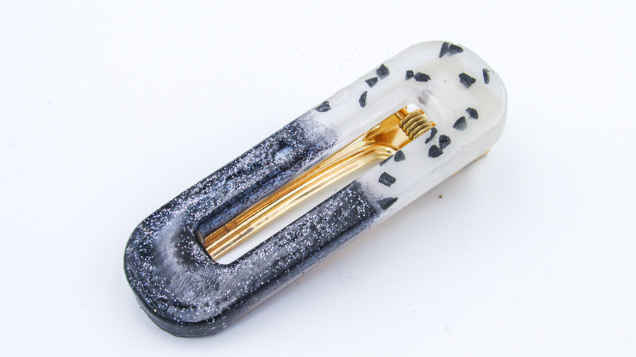 Black and White Modern Acrylic Resin Barrettes Barrettes Oh, Heart!