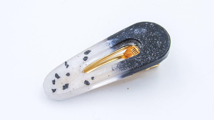 Black and White Modern Acrylic Resin Barrettes Barrettes Oh, Heart!