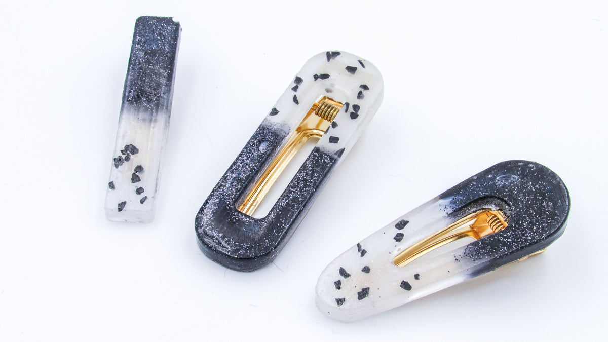 Black and White Modern Acrylic Resin Barrettes Barrettes Oh, Heart!