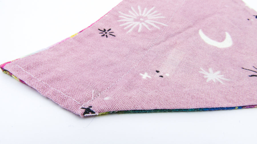 Pink Nebula Space Theme Reversible Pet Bandana Pet Bandana Oh, Heart!