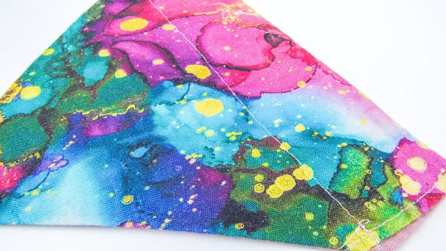 Pink Nebula Space Theme Reversible Pet Bandana Pet Bandana Oh, Heart!