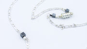 Silver Chain Necklace with Hematite Cube Necklaces Oh, Heart!