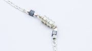 Silver Chain Necklace with Hematite Cube Necklaces Oh, Heart!