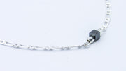 Silver Chain Necklace with Hematite Cube Necklaces Oh, Heart!