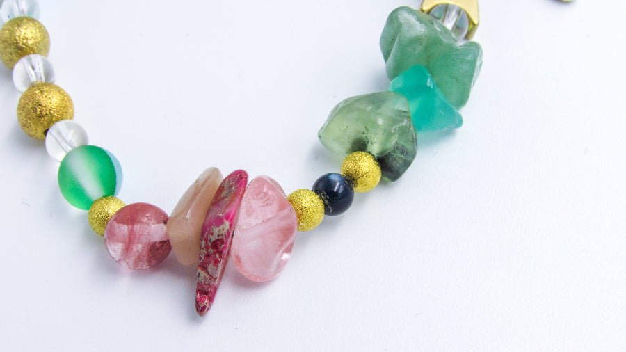 Sunstone and Aventurine Planetary Chip Bead Bracelet Bracelets Oh, Heart!
