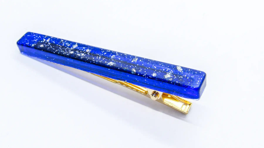 Blue and Silver Glitter Starry Night Resin Barrettes Barrettes Oh, Heart!
