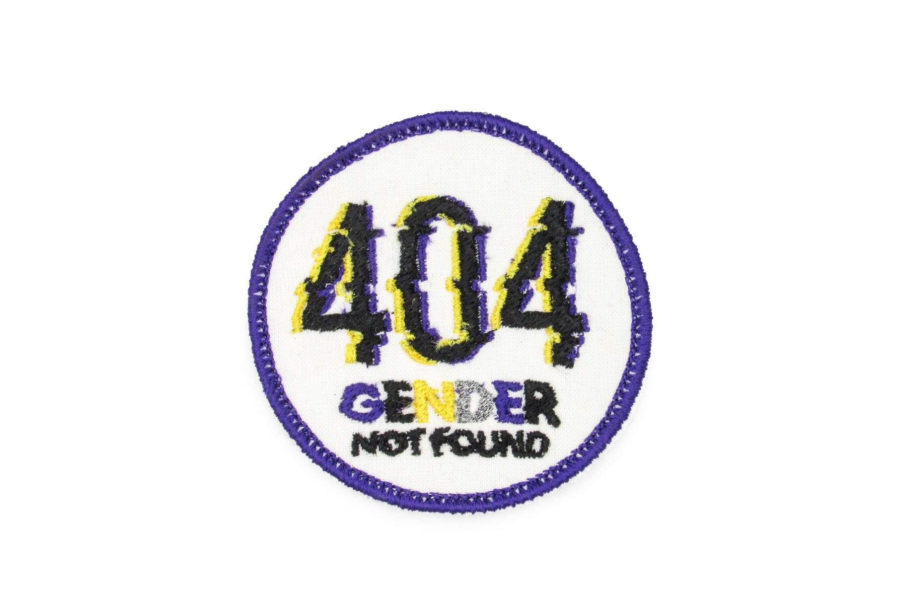 404 Gender Not Found Embroidered Iron On Patch