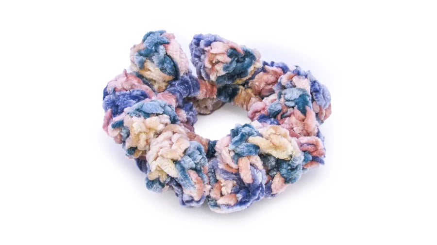 Crushed Velvet Crochet Scrunchies