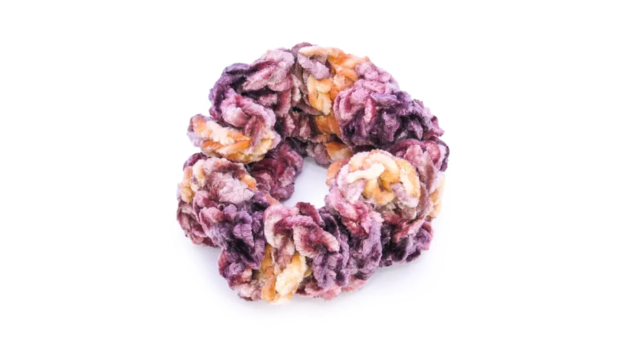 Crushed Velvet Crochet Scrunchies