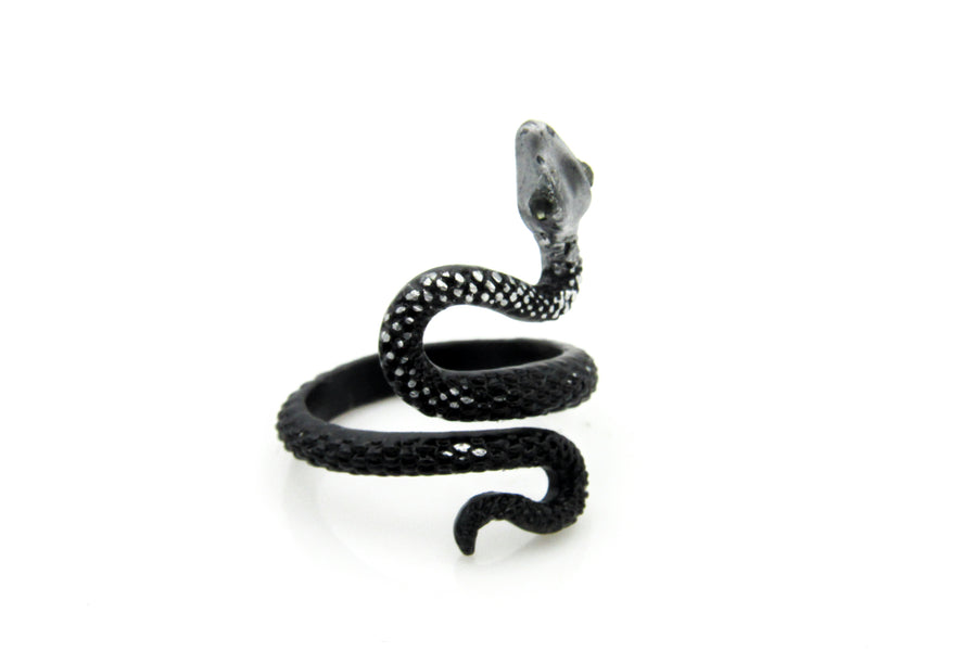 Black and Silver Snake Adjustable Ring Ring Oh, Heart!