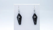 Blood Red and Black Coffin Dangle Earrings