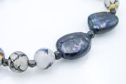 Black Pearls and Grey Stones Stretch Bracelet Bracelets Oh, Heart!