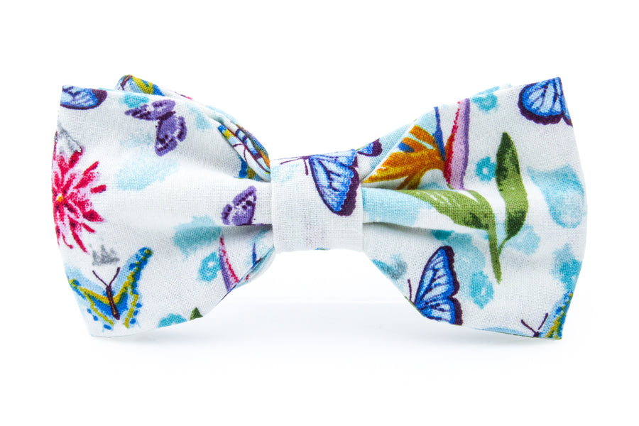 Floral Bow Tie With Butterflies