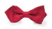 Crimson Red Faux Suede Pre-Tied Bow Tie