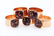Thick Copper Adjustable Ring With Faux Resin Gemstone