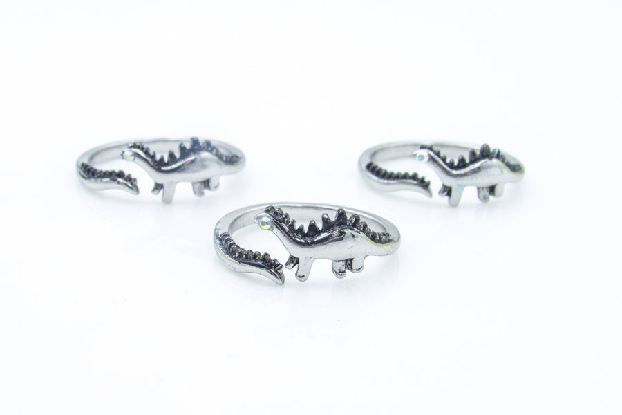 Adjustable Dinosaur Ring with Rhinestone Eye