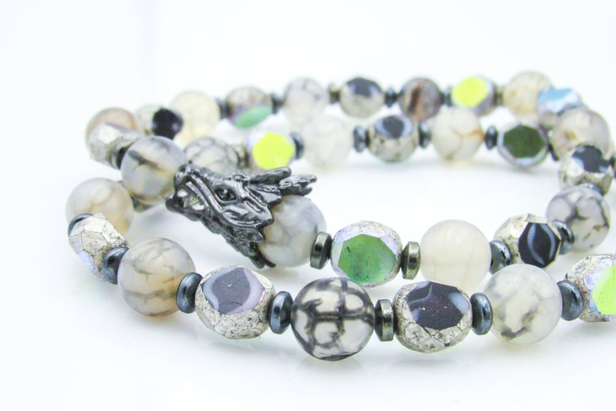 Dragon Vein Agate Stretch Bracelet for Year of the Dragon