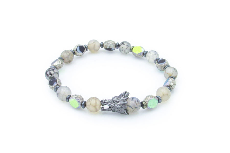 Dragon Vein Agate Stretch Bracelet for Year of the Dragon