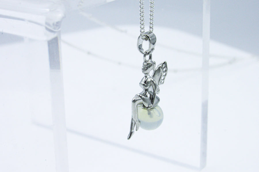 Fairy Pendant on Silver Chain Necklace