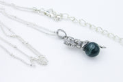 Fancy Jasper Fairy Pendant on Silver Chain Necklace