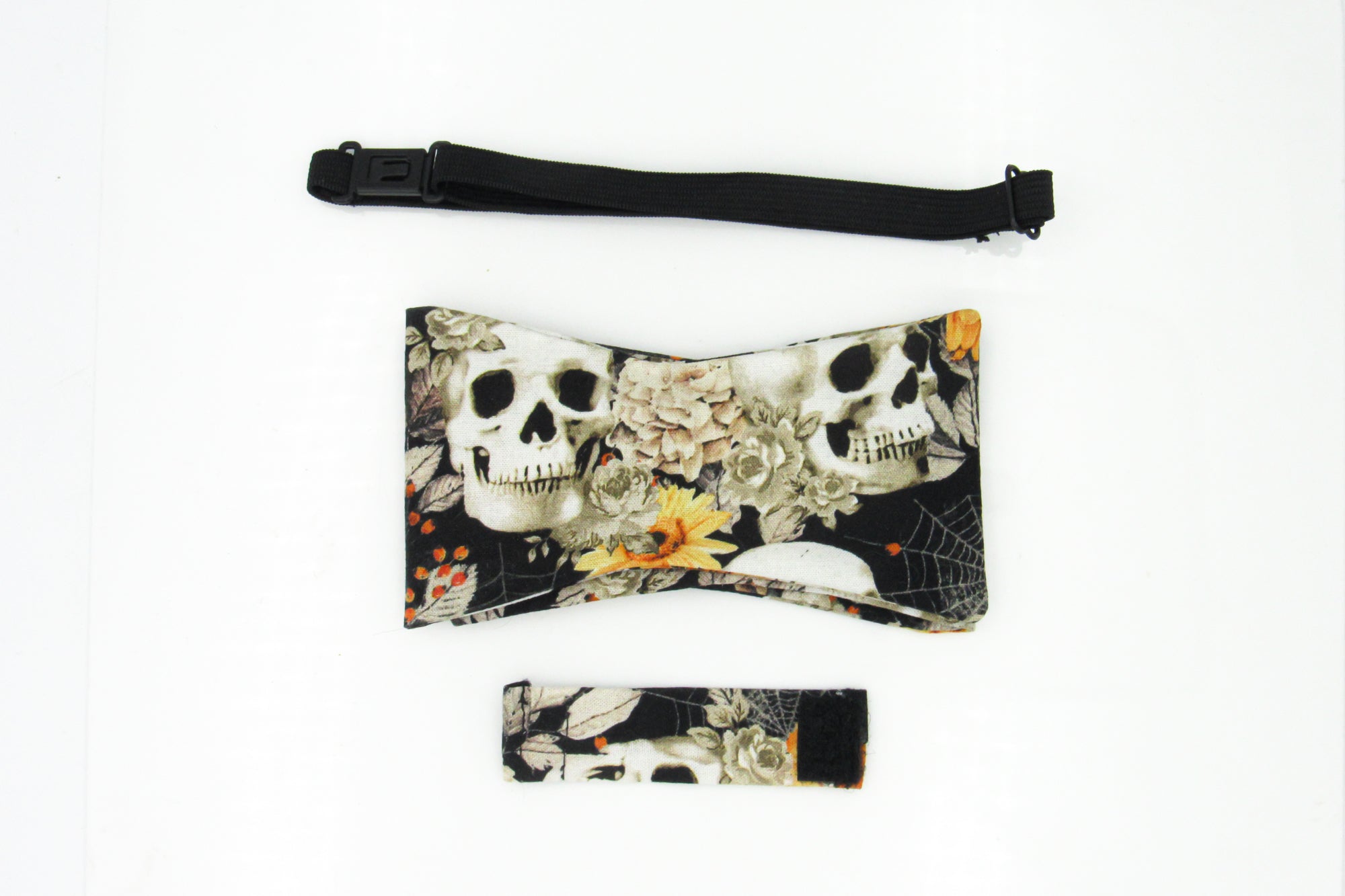 Floral Halloween Skulls Bow Tie Set