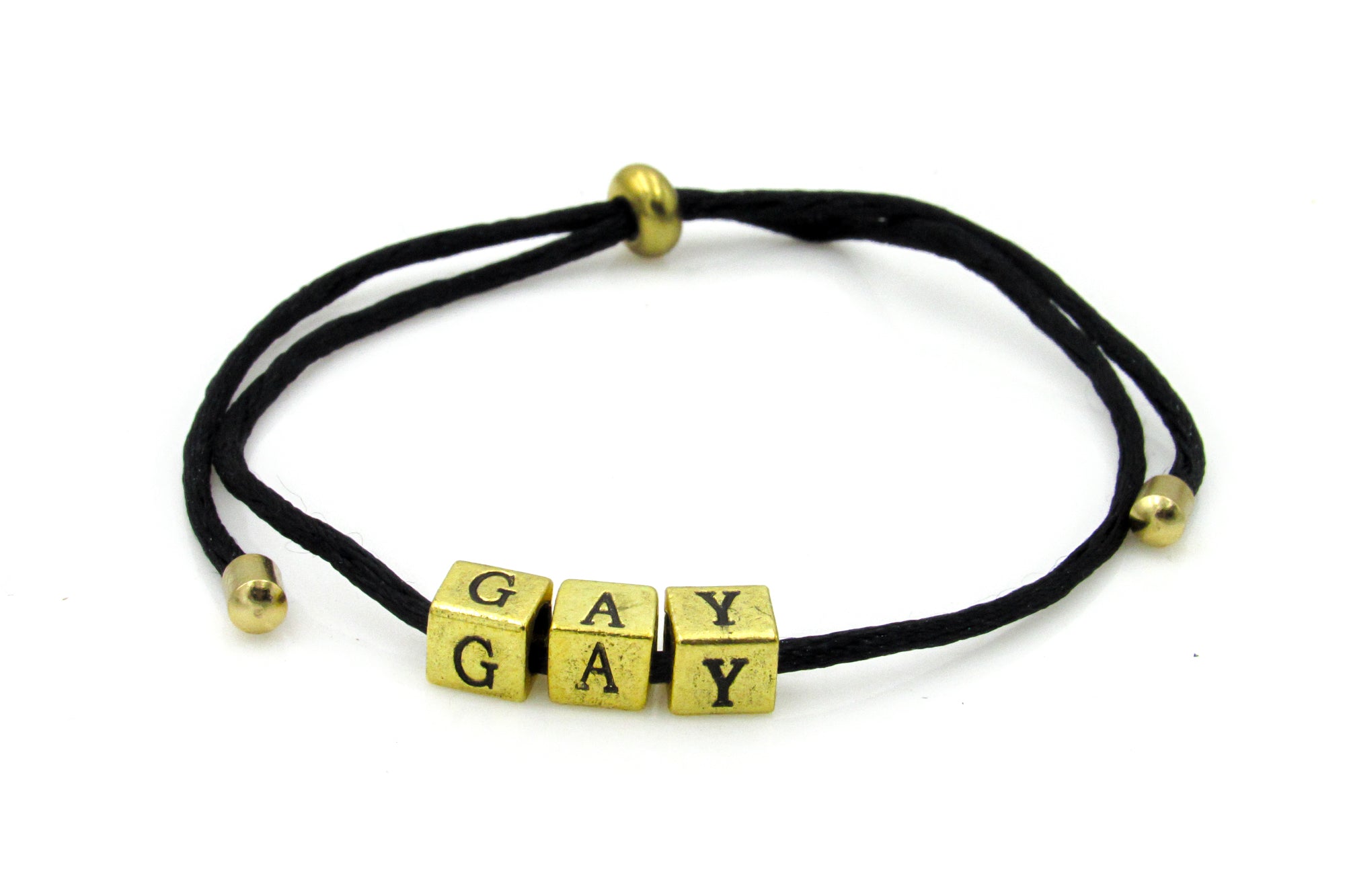 GAY Letter Bead Silk Cord Adjustable Bracelet Bracelets Oh, Heart!