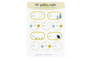 Gold and Blue Illustrated Holiday Cheer Gift Tag Sticker Sheets