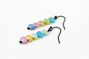 Rainbow Heart Beads Dangle Earrings