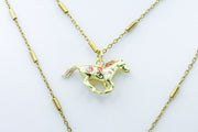 Hand-Painted Horse Pendant Necklace