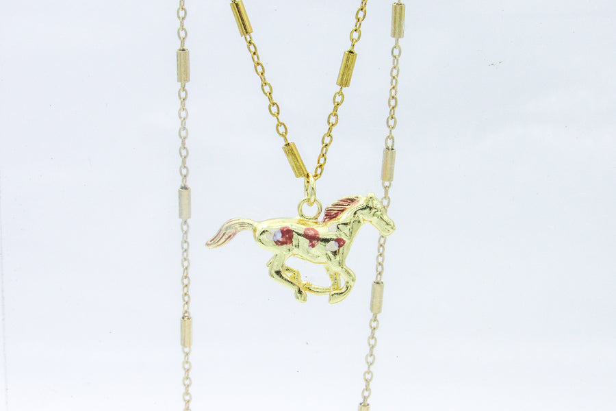 Hand-Painted Horse Pendant Necklace