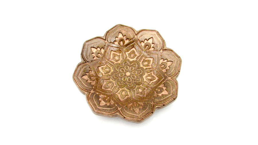 Golden Bronze Lotus Mandala Resin Tray