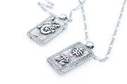 Double Sided Lucky Dragon 幸龙 Pewter Pendant Necklace