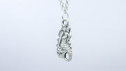 Silver Mermaid Charm Necklace with Pearls