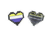 Pride Pixel Heart Embroidered Iron On Patch