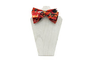 Orange Floral and Butterfly Pattern Sailor Bow Tie
